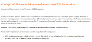 Conceptual-Theoretical-Empirical Structure (CTE) Evaluation