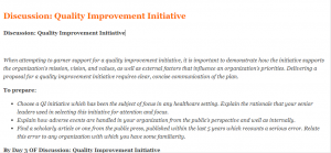 Discussion Quality Improvement Initiative