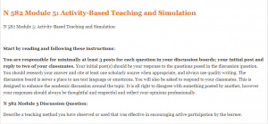 N 582 Module 5 Activity-Based Teaching and Simulation