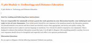N 582 Module 6 Technology and Distance Education