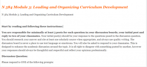 N 584 Module 3 Leading and Organizing Curriculum Development