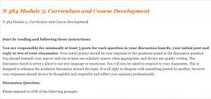 N 584 Module 5 Curriculum and Course Development