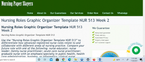 Nursing Roles Graphic Organizer Template NUR 513 Week 2