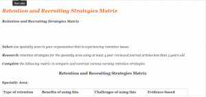Retention and Recruiting Strategies Matrix