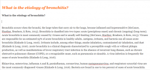What is the etiology of bronchitis