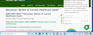 NURS 6053 Week 1 Discussion Review of Current Healthcare Issues Slayers