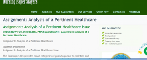 NURS 6053 Week 2 Assignment Analysis of a Pertinent Healthcare Issue Slayers