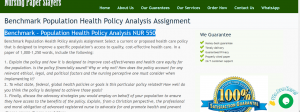 Benchmark – Population Health Policy Analysis NUR 550
