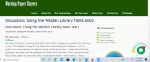 Discussion Using the Walden Library NURS 6003