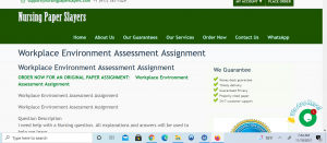 NURS 6053 Workplace Environment Assessment Assignment