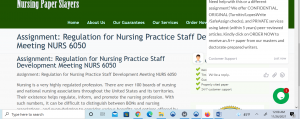 Assignment Regulation for Nursing Practice Staff Development Meeting NURS 6050