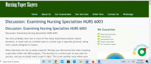 Discussion Examining Nursing Specialties NURS 6003