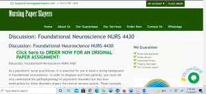 Discussion Foundational Neuroscience NURS 4430