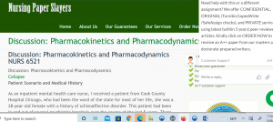 Discussion Pharmacokinetics and Pharmacodynamics NURS 6521