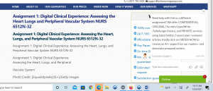 Assignment 1 Digital Clinical Experience Assessing the Heart, Lungs, and Peripheral Vascular System NURS 6512N-32