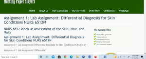 Assignment 1 Lab Assignment Differential Diagnosis for Skin Conditions NURS 6512N