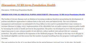 Discussion NURS 6050 Population Health