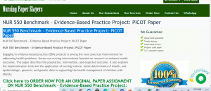 NUR 550 Benchmark – Evidence-Based Practice Project PICOT Paper 