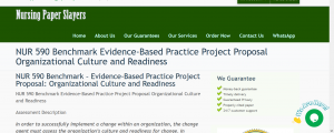 NUR 590 Benchmark Evidence-Based Practice Project Proposal Organizational Culture and Readiness