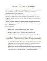 NURS530 Advanced Physiology and Pathophysiology Week 2 Assignment