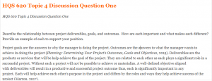 HQS 620 Topic 4 Discussion Question One