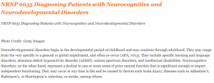NRNP 6635 Diagnosing Patients with Neurocognitive and Neurodevelopmental Disorders