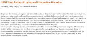 NRNP 6635 Eating, Sleeping and Elimination Disorders