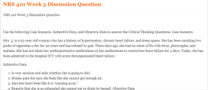 NRS 410 Week 3 Discussion Question