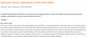 NRS 429V Week 1 Discussion 1 NEW SYLLABUS