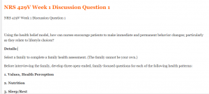 NRS 429V Week 1 Discussion Question 1