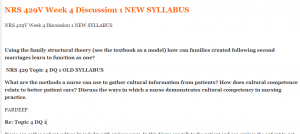 NRS 429V Week 4 Discussion 1 NEW SYLLABUS