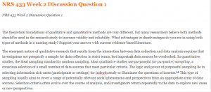 NRS 433 Week 2 Discussion Question 1