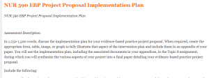 NUR 590 EBP Project Proposal Implementation Plan