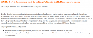 NURS 6630 Assessing and Treating Patients With Bipolar Disorder
