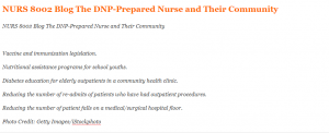 NURS 8002 Blog The DNP-Prepared Nurse and Their Community