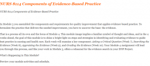 NURS 8114 Components of Evidence-Based Practice