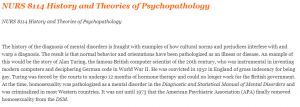 NURS 8114 History and Theories of Psychopathology
