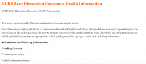 NURS 8210 Discussion Consumer Health Information
