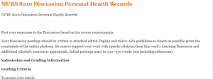 NURS 8210 Discussion Personal Health Records