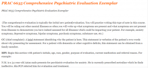 PRAC 6635 Comprehensive Psychiatric Evaluation Exemplar