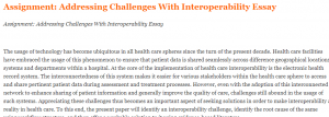 Assignment Addressing Challenges With Interoperability Essay