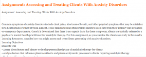 Assignment Assessing and Treating Clients With Anxiety Disorders