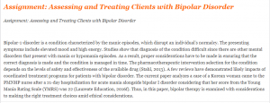 Assignment Assessing and Treating Clients with Bipolar Disorder