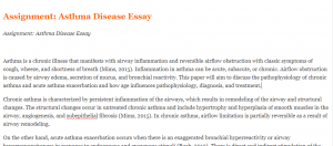 Assignment Asthma Disease Essay