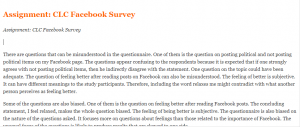 Assignment CLC Facebook Survey