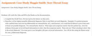 Assignment Case Study Maggie Smith- Sore Throat Essay
