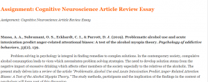 Assignment Cognitive Neuroscience Article Review Essay