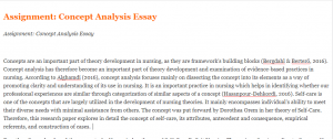 Assignment Concept Analysis Essay