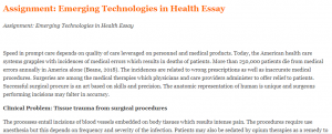 Assignment Emerging Technologies in Health Essay