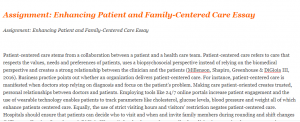 Assignment Enhancing Patient and Family-Centered Care Essay